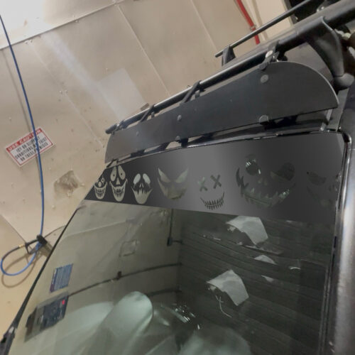 Spooky Face Pattern Windshield Banner | Durable Car Decal | Cool Auto Accessories