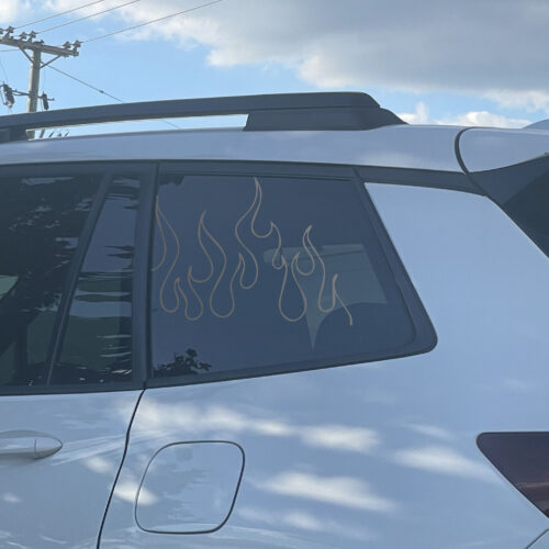 Car Flame Decal — Die-Cut Oracal 651 Vinyl Flame Sticker, Waterproof & UV-Resistant