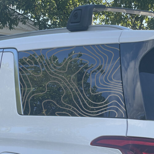 Topography Lines Full Window Decal — Die-Cut Oracal 651 Vinyl Car Sticker