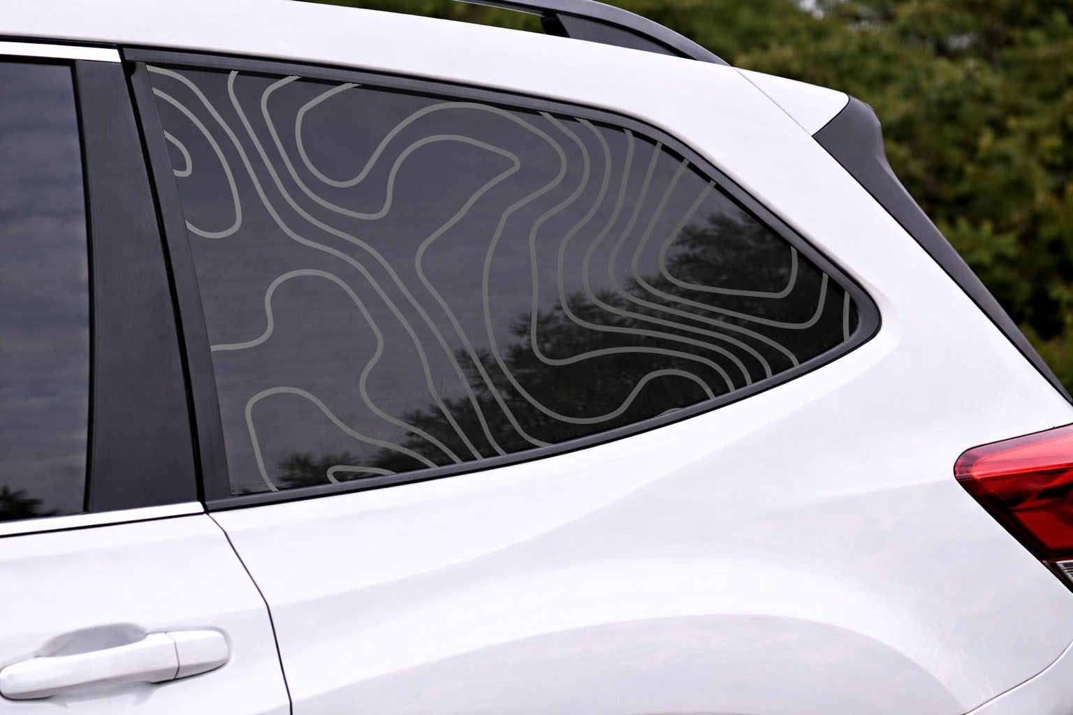 Topography Lines Full Window Decal — Die-Cut Oracal 651 Vinyl Car Sticker - Image 6