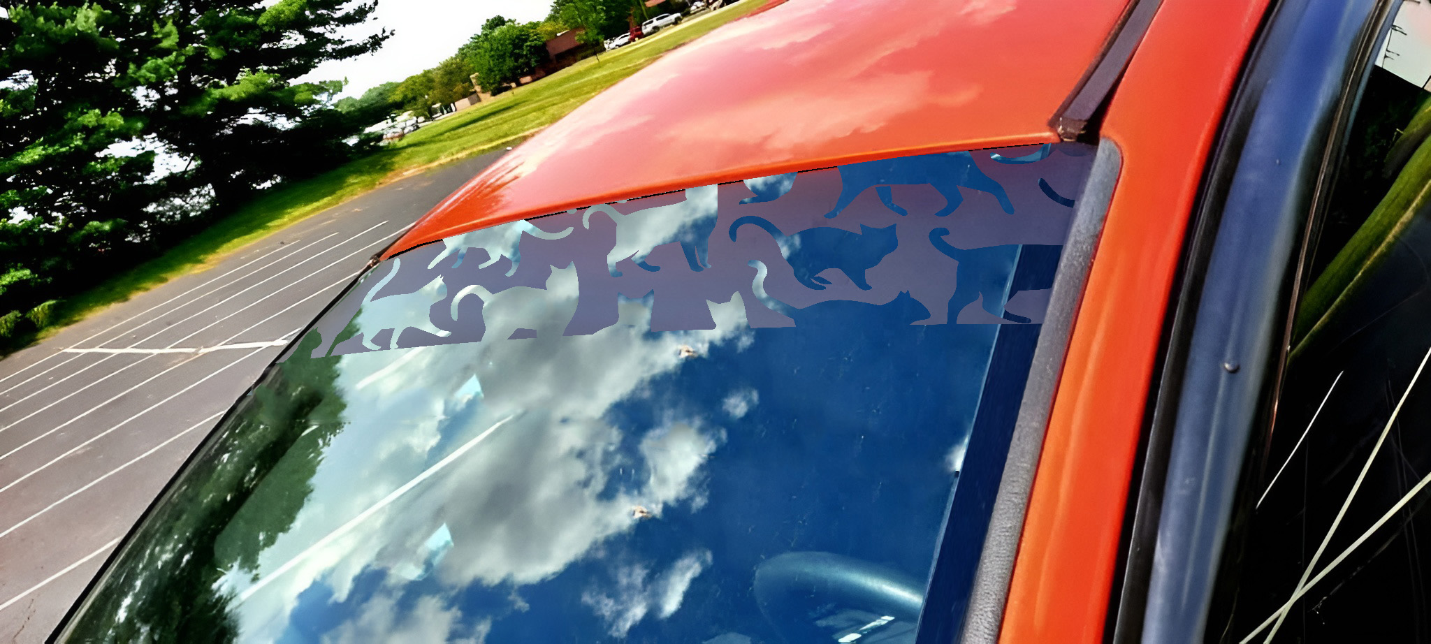 Cats Window Sunstrip — Cat Windshield Sun Strip Decal | Die Cut Oracal 651 Vinyl