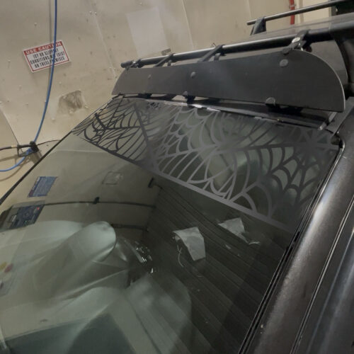 Spiderweb Window Sunstrip Banner — Die-Cut Oracal 651 Vinyl Windshield Decal