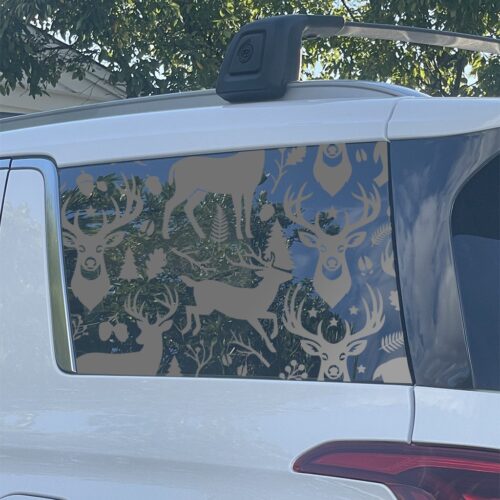 Deer Outdoors Full Window Decal — Die‑Cut Oracal 651 Vinyl Car Rear Window Sticker