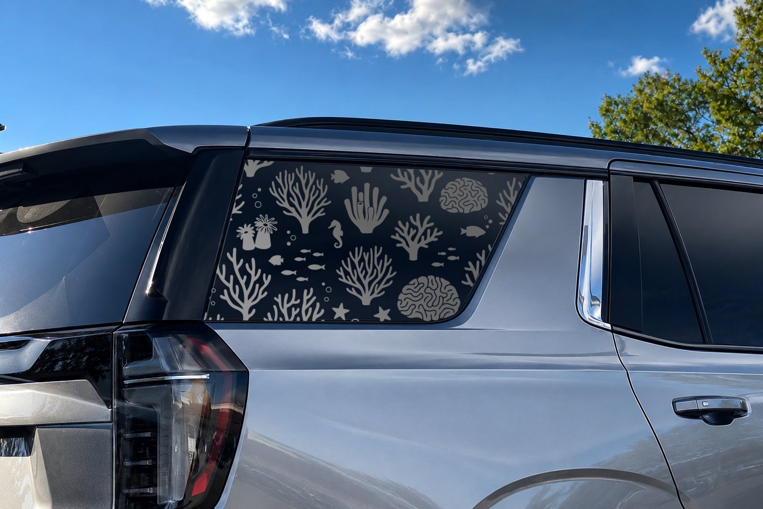 Coral Reef Full Window Decal — Coral Reef Car Window Sticker, Die-Cut Oracal 651 Vinyl, UV & Weather Resistant - Image 6