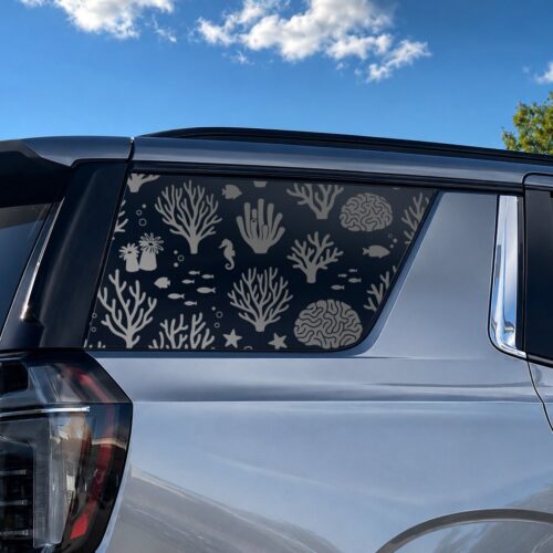 Coral Reef Full Window Decal — Coral Reef Car Window Sticker, Die-Cut Oracal 651 Vinyl, UV & Weather Resistant