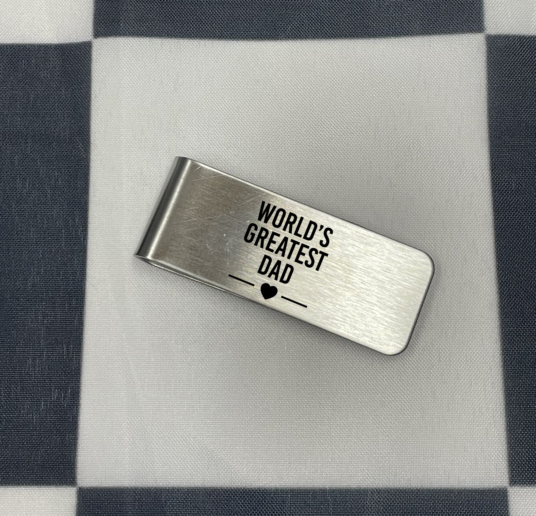 Engraved Stainless Steel Money Clip — Personalized Car Lover Gift