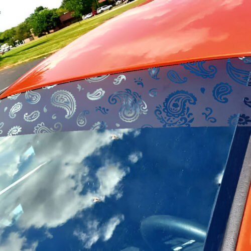 Paisley Window Banner Sunstrip — Die-Cut Oracal 651 Vinyl Car Windshield Decal