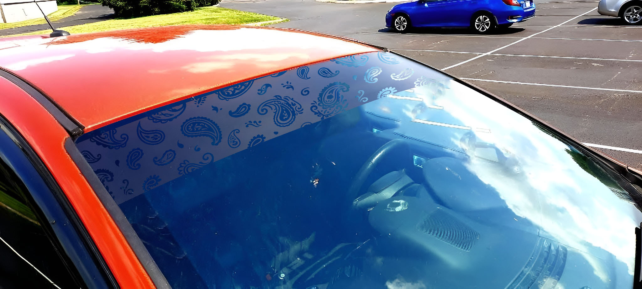 Paisley Window Banner Sunstrip — Die-Cut Oracal 651 Vinyl Car Windshield Decal - Image 6