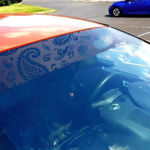 Paisley Window Banner Sunstrip — Die-Cut Oracal 651 Vinyl Car Windshield Decal