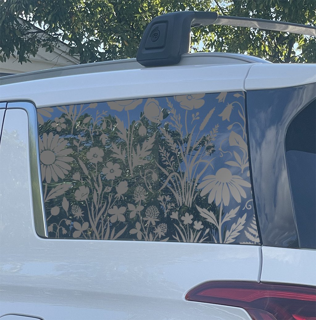 Wildflower Full Window Decal — Die cut oracal 651 vinyl | Car Window Sticker - Image 4