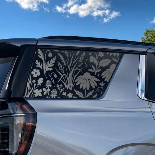 Wildflower Full Window Decal — Die cut oracal 651 vinyl | Car Window Sticker