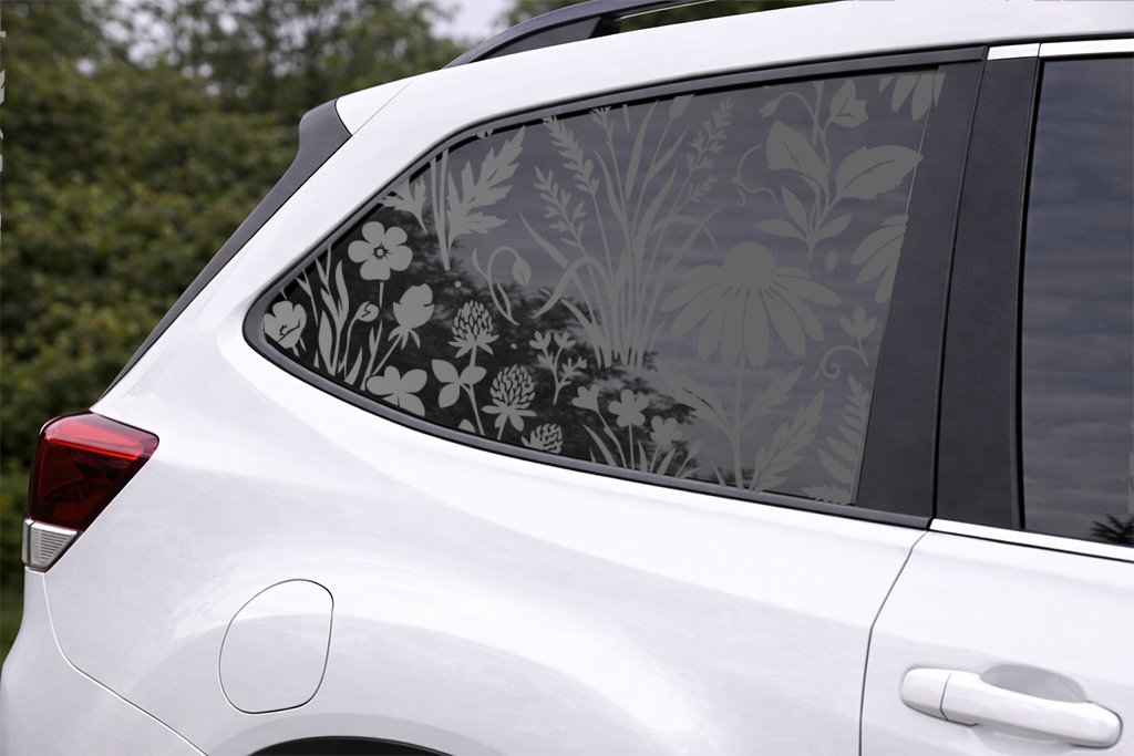 Wildflower Full Window Decal — Die cut oracal 651 vinyl | Car Window Sticker - Image 6