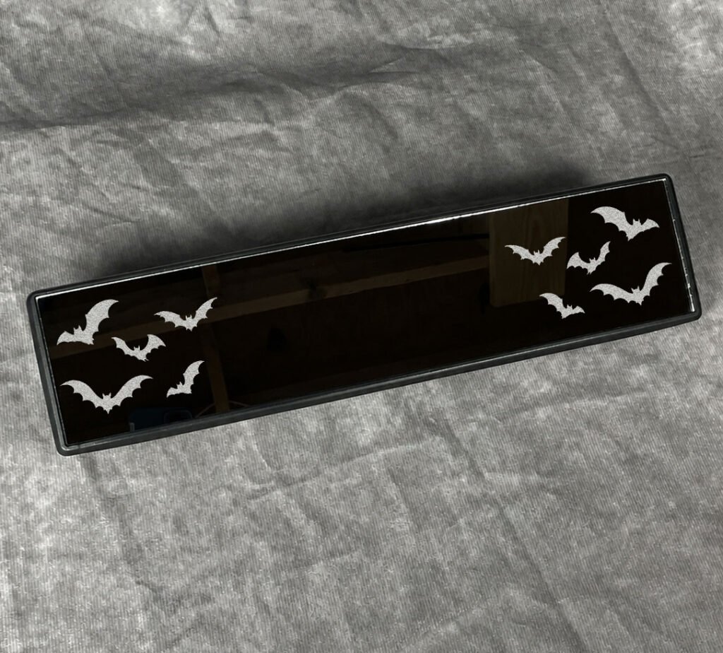 Engraved Rearview Mirror Bat Design — Custom Extended Mirror