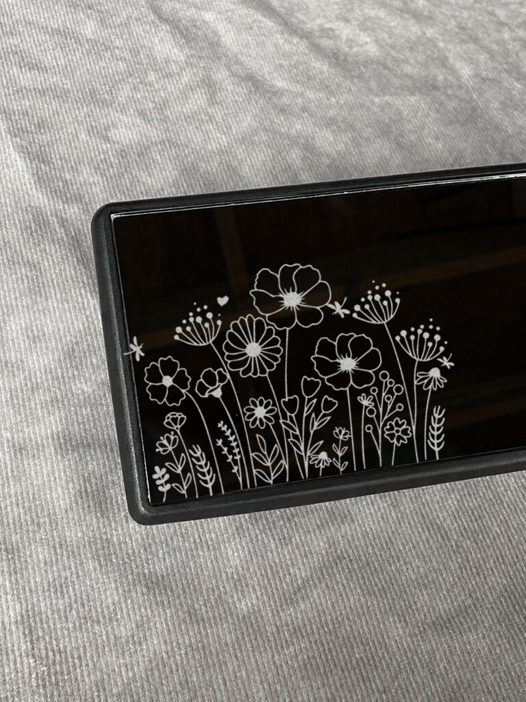 Wildflower Laser-Engraved Car Rearview Mirror — Universal Fit Floral Design